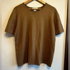 Rena Rowan for Saville Vntg Camel Short Sleeve Sweater Top lambswool blend Sz 1x